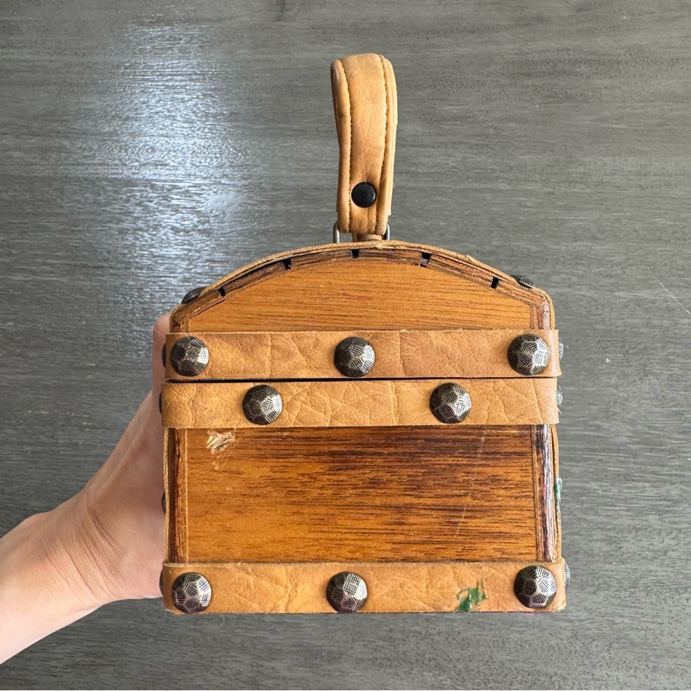 Vintage Roger Van S Wooden Chest Box Crate Purse Bag - Picture 4 of 15